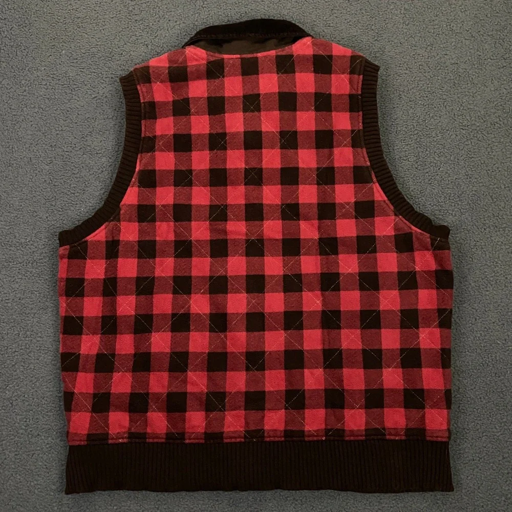 Denim & Supply Ralph Lauren Vest Mens 2XL Buffalo Plaid Quilted Corduroy Collar